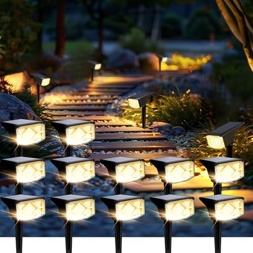 SOLPEX Solar Spot Lights Outdoor Waterproof 12 Pack Warm White by Solpex