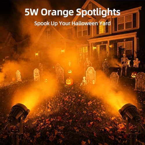 Halloween Orange Purple Spotlights Outdoor Landscape Lighting for Yard - Image 2