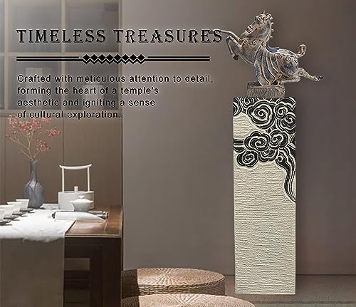ARCVOX 2.3/2.9/3.6ft Asian Pillar Outdoor Decoration, Flower Pot Columns for Backyard, Faux Stone House Decor Sculpture, Ornament for Landscape Scene Layout (Color : Black, Size : Size XL) - Image 5