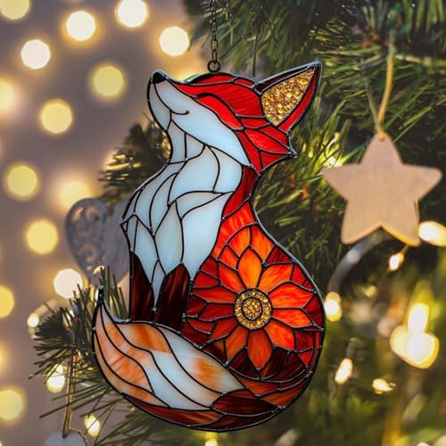 Floral Fox Acrylic Suncatcher - Image 6