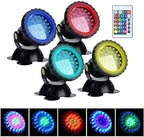 Submersible LED Fountain Light - 12V Underwater RGB Spot Lamp, IP68 Waterproof Garden Pond Light, Remote Control Amphibious Change Color Landscape Lights(4PCS) - Image 3