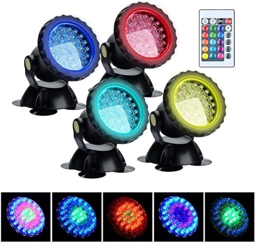 Submersible LED Fountain Light - 12V Underwater RGB Spot Lamp, IP68 Waterproof Garden Pond Light, Remote Control Amphibious Change Color Landscape Lights(4PCS) - Image 3