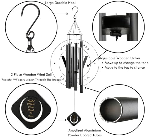 Deep Tone Outside Wind Chime - 38 inch, 96.5cm Wind Chimes for Outdoors - Image 6