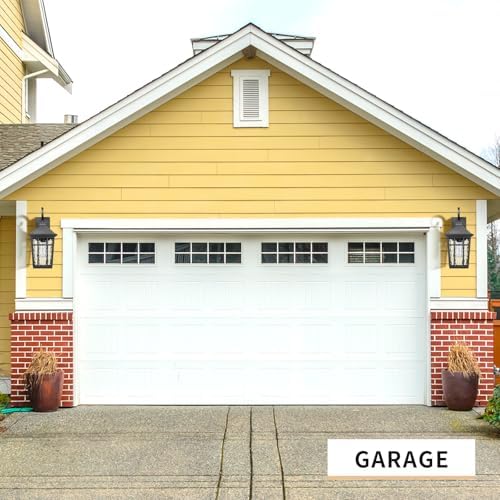 Darkaway 2pcs Large Outdoor Wall Lights for House, 18inch Exterior Lighting Fixtures Wall Mount Outdoor Porch Lights Black Outside Sconce Lights with Water Ripple Glass for Patio Garage Hallway - Image 3
