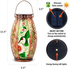 Larekook Hummingbird Solar Lantern Outdoor Waterproof,13" Large Hanging Lantern Decorative,Metal Hummingbird Solar Lights for Yard Table Porch Patio Garden Decor,Birthday Gifts for Women Mom - Image 2