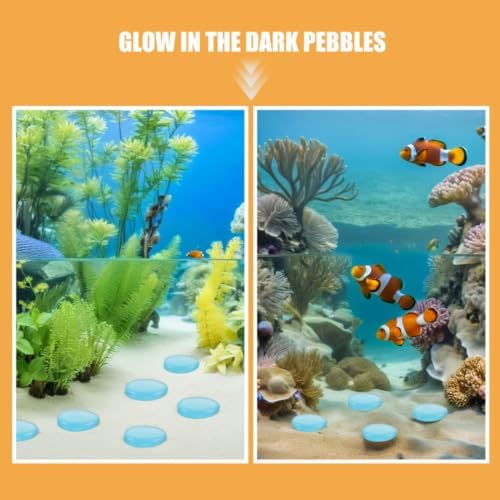 Glow in Dark Pebbles Outdoor 300pcs Resin Blue Xmas Garden Aquarium - Image 7