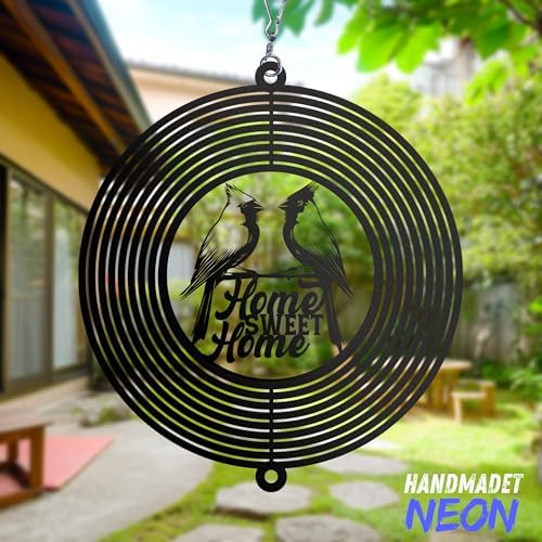 Personalized Wind Spinner Sublimation Hummingbird Custom Name Flowers Metal Art Laser Cut Design 3D Decor for Garden Yard Outdoor Indoor Lawn Patio Porch Birds Lover Presents (Red Cardinal Bird) - Image 6