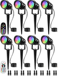 SUNVIE RGBW Color Changing Landscape Lights Low Voltage 8Pcs with Connector by SUNVIE