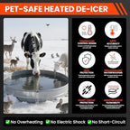 Chicken Water Heater with Thermostatic Control, Aluminum De-Icer for Bird Bath, Winter Livestock Poultry, Full Coverage Design (250 Watt) - Image 5