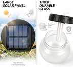 Solar Lights Outdoor Hanging Lantern with Glass Globe, Flame Effect 6-Pack - Image 2