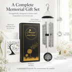 Memorial Wind Chimes with Suncatcher, Sympathy Gifts Wind Chime for Loss of Loved One, 40" Sympathy Wind Chime with 6 Anodized Aluminum Tubes Tuned for A Soothing Melody - Image 3