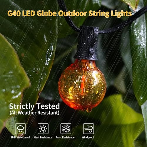 40 ft 25 Multicolor G40 LED Outdoor String Light, Plug-in Globe Patio Light - Image 2