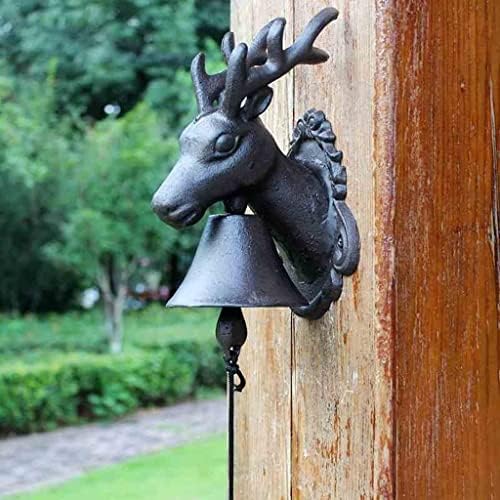 Elk Cast Iron Doorbell Garden Decoration Wall Bell Outdoor Dinner Bell Dinner Bell (Black 27 * 13 * 14cm) - Image 3