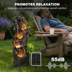 Solar Powered Tree Stump Water Fountain with LED Lights Waterfall Feature - Image 6
