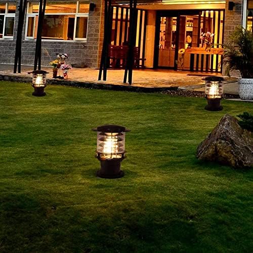 Outdoor Bollard Light Modern Pathway Lamp with Tiered Shade IP65 Waterproof Garden Landscape Lighting for Walkway, Driveway, Lawn, Patio E26/E27 Base Exterior Post Lantern - Image 4