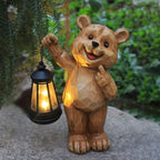 Solar Garden Statues Bear Figurine Outdoor Lights, Resin Yard Decorations Outdoor, Garden Decor Unique Birthday Housewarming Gifts for Mom (Bear 1) by solarstatue
