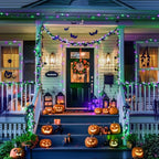 JMEXSUSS 2 Pack Solar Halloween Lights, Total 200LED 66FT, Purple and Green - Image 3