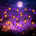 VOOKRY 6 Pack Halloween Decorations Outdoor, 36 LED Solar Firefly Lights Outdoor Waterproof Swaying Scary Solar Halloween Lights for Yard Garden Pathway Lawn Party Decor, Orange & Purple by VOOKRY