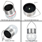 SUNWIND Hanging Solar Ball Lights Outdoor - 8 Pack Cracked Glass Decorative Garden Lights Waterproof Solar Lanterns for Yard, Patio, Fence, Tree, or Holiday Decoration(White) - Image 7
