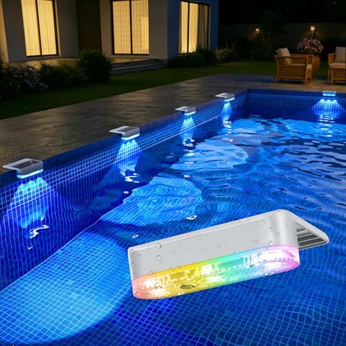 Solar Pool Lights for Above Ground Pools,IP65 Pool Solar Lights, 8 Pack by APONUO