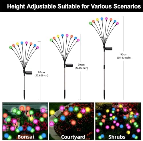 Solar Firefly Lights Outdoor Multicolor Swaying Garden Decor 6 PK - Image 5