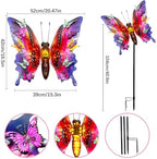 ANGMLN Solar Garden Lights, Outdoor Butterfly Garden Decor Large 41" Metal Decorative Lights, Waterproof Butterfly Outside Decoration Patio Yard Porch Birthday Gardening Gifts for Mom Women, Purple - Image 2
