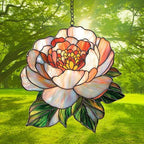 Pink Peony Acrylic Suncatcher - Image 3