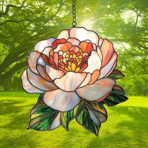 Pink Peony Acrylic Suncatcher - Image 3