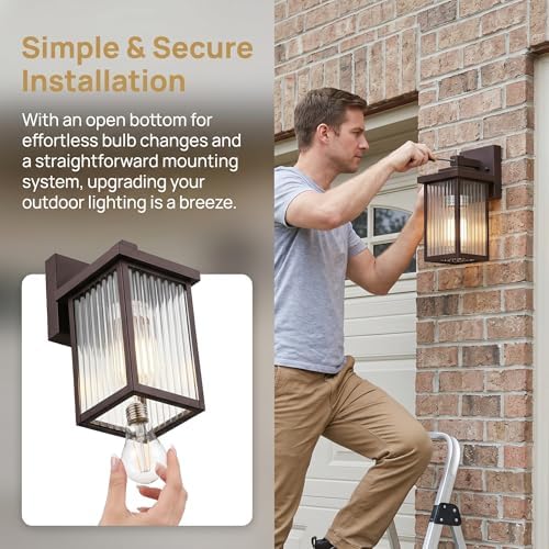 2 Pack Bronze Porch Light, Rust-Resistant Outdoor Wall Light - Image 6