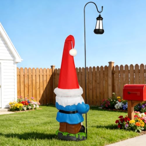 Enrichoice 39" Tall Large Garden Gnomes Outdoor with Solar Lantern, Weatherproof PVC Gnomes Decorations for Yard Statue (Excluding Battery) - Image 5