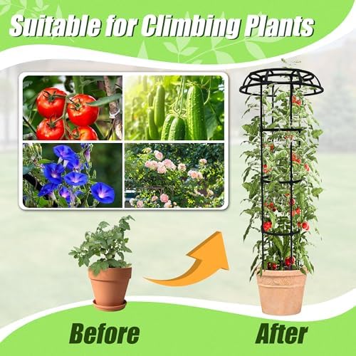 Quibbay 41.3 Inch Mushroom Top Garden Trellis for Climbing Plants,2 Pack - Image 6