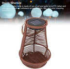 Dpofirs Hanging Rattan Lantern, Outdoor Solar Light Planter, Water Proof PC Rattan Outdoor Lantern with LED Lighting, for Garden Terrace Balcony Yard (Dark Brown) - Image 7