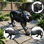 Large Black Tiger Statue Outdoor Garden Sculpture - 33.46" L x 15.75" H Weather Resistant Wildlife Animal Figurine Decor Feng Shui Protection Beast for Patio, Lawn, Yard, Pathway - Image 3