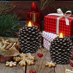 Wondise Flameless Candles with 6H Timer Pine Cone Candles - Image 3