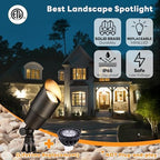 Gardenreet Brass Landscape Spotlights 12V, Low Voltage Spot Light Outdoor LED, Wired IP65 Waterproof Uplight, ETL Bronze for Garden Yard Tree House with 5W 2700K Warm White MR16 Bulb - Image 2