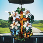 Floral Cross Acrylic Suncatcher - Image 5