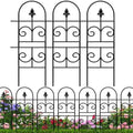32in(H) x 10ft (L) Tall Decorative Metal Garden Fence Panels - 9 Pack Rustproof No Dig Fence Animal Barrier for Dogs, Outdoor Yard Fencing for Patio Flower Bed Garden & Landscape Border by Qiaokaiyan