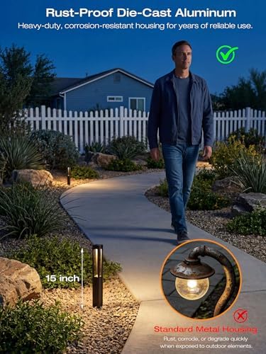 [6 Pack] CLOUDY BAY Low Voltage Path Lights,12-24V 3W LED Landscape Pathway Lights,1800K/2700K/3000K/4000K/5000K Outdoor Landscape Lighting for Driveway,Aluminum - Image 4