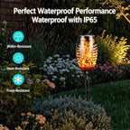 SOLARIX 6Pack Solar Torch Lights, Flickering Flame Garden Decor - Image 2