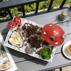 Mushroom Decor Plant Pot - Fairy Garden Accessories Shallow Flower Succulent Planter with Drainage for Small Plant - Image 3