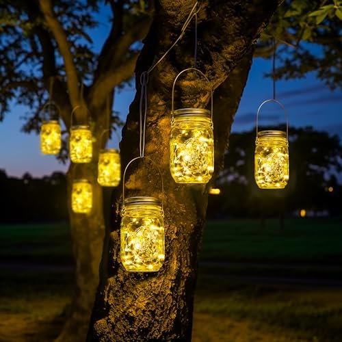 GIGALUMI Solar Mason Jar Lights, 12 Pack 30 Led String Fairy Lights - Image 4