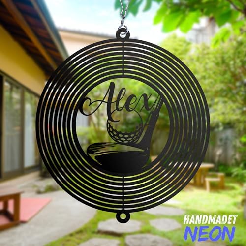 Personalized Golf Outdoor Wind Spinner Sublimation Custom Name Metal Art Kinetic Ornament Laser Cut 3D Decor for Lawn Patio Porch Indoor Garden Yard Golf Lovers Dads Father Presents - Image 6