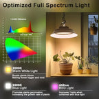 Lightdot Grow Lights for Indoor Plants, 165W 5000K Full Spectrum, with Aluminum Reflector, Hanging Lights for Indoor Growing, Large Tall Plants, Garden, Flowers, Greenhouse - 2Pack - Image 2