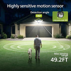 Philips Solar Security Light Outdoor 302 LED 1200lm，Solar-Powered Waterproof Wall-Mounted Flood Light w/PIR Motion Sensor, 3 Heads, IP65 Waterproof, 3 Modes (2 Packs) - Image 4