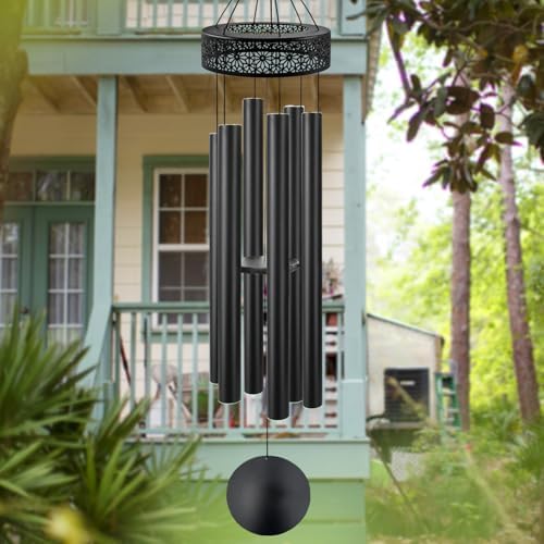 ASTARIN 60'' Deep Tone Wind Chimes for Outside -Extra Large Windchimes with 6 Heavy Tubes, Memorial Wind Chimes Outdoor for Garden Hanging Décor,Sympathy Gifts, Black - Image 6