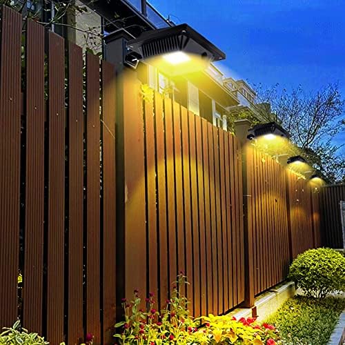 Gutter Lights, 40 LED Solar Patio Decor Lights, Deck Light Outdoor Waterproof Fence Light for Wall Backyard Porch, Patio, Pool,Step Stairs, Yard, Garden, Pathway - 8 Pack-Black,Warm White Light - Image 2