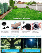 24 Pack Mini Solar Powered Ground Lights, Bright LED Solar Lights Outdoor Waterproof for Landscape Decoration, Pathway Lighting for Garden Walkway Driveway (Warm White) - Image 4