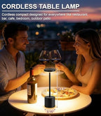 Swinerton Black Cordless Table Lamp, Rechargeable 5000mAh Battery Powered Wireless Table Light, 3 Color Dimmable Lighting, Patio Outdoor Table Lamp, Bedside Night Lamp, Ambient Light for Dining - Image 5