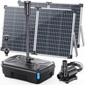 Antfraer Solar Pond Filter & 1600GPH Pump Kit, 120W Foldable Solar Panel with 3-Stage Filtration, Dual Mode Fountain & Waterfall Pond Filter for Outdoor Ponds, Fish Ponds, Garden Water Features by Antfraer