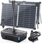 Antfraer Solar Pond Filter & 1600GPH Pump Kit, 120W Foldable Solar Panel with 3-Stage Filtration, Dual Mode Fountain & Waterfall Pond Filter for Outdoor Ponds, Fish Ponds, Garden Water Features by Antfraer
